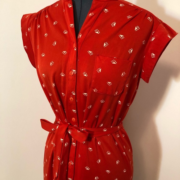 Vintage red graphic dress - Picture 2 of 5